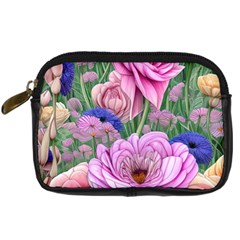 Broken And Budding Watercolor Flowers Digital Camera Leather Case by GardenOfOphir