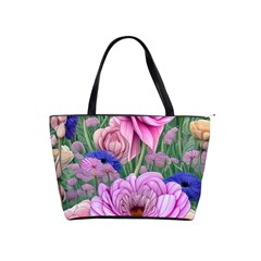 Broken And Budding Watercolor Flowers Classic Shoulder Handbag by GardenOfOphir