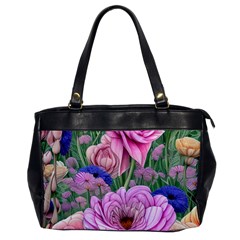 Broken And Budding Watercolor Flowers Oversize Office Handbag by GardenOfOphir