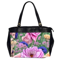 Broken And Budding Watercolor Flowers Oversize Office Handbag (2 Sides) by GardenOfOphir