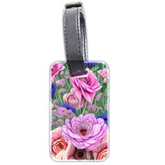 Broken And Budding Watercolor Flowers Luggage Tag (two Sides) by GardenOfOphir