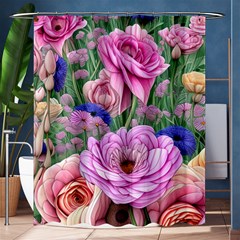 Broken And Budding Watercolor Flowers Shower Curtain 60  X 72  (medium)  by GardenOfOphir