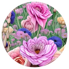 Broken And Budding Watercolor Flowers Round Trivet by GardenOfOphir