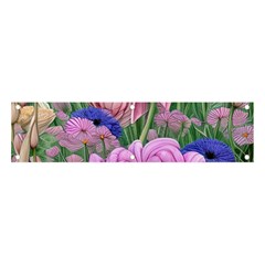 Broken And Budding Watercolor Flowers Banner And Sign 4  X 1 