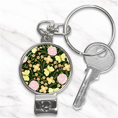 Flowers Rose Blossom Pattern Creative Motif Nail Clippers Key Chain by Ravend