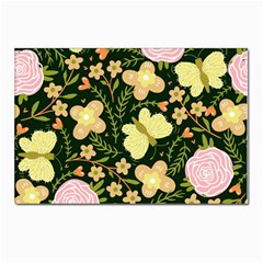 Flowers Rose Blossom Pattern Creative Motif Postcard 4 x 6  (pkg Of 10) by Ravend