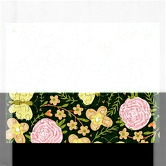 Flowers Rose Blossom Pattern Creative Motif Rectangular Jigsaw Puzzl by Ravend