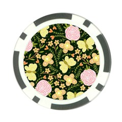 Flowers Rose Blossom Pattern Creative Motif Poker Chip Card Guard by Ravend