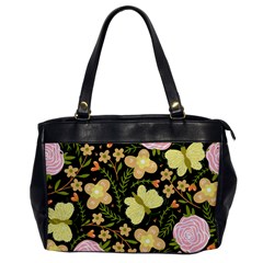 Flowers Rose Blossom Pattern Creative Motif Oversize Office Handbag by Ravend