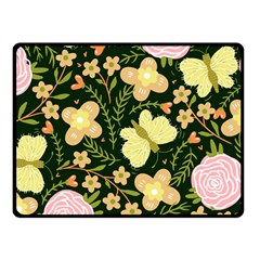 Flowers Rose Blossom Pattern Creative Motif One Side Fleece Blanket (small) by Ravend