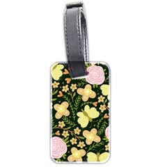 Flowers Rose Blossom Pattern Creative Motif Luggage Tag (two Sides) by Ravend