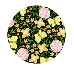 Flowers Rose Blossom Pattern Creative Motif Mini Round Pill Box by Ravend