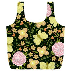 Flowers Rose Blossom Pattern Creative Motif Full Print Recycle Bag (xxl) by Ravend