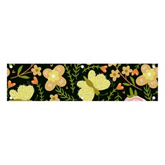 Flowers Rose Blossom Pattern Creative Motif Banner And Sign 4  X 1  by Ravend