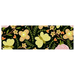 Flowers Rose Blossom Pattern Creative Motif Banner And Sign 9  X 3  by Ravend