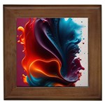 Ai Generated Swirl Splash Blaze Design Art Framed Tile Front