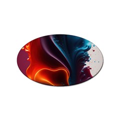 Ai Generated Swirl Splash Blaze Design Art Sticker (oval) by Ravend