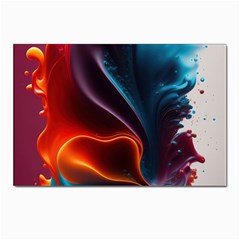 Ai Generated Swirl Splash Blaze Design Art Postcard 4 x 6  (pkg Of 10) by Ravend