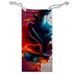 Ai Generated Swirl Splash Blaze Design Art Jewelry Bag by Ravend