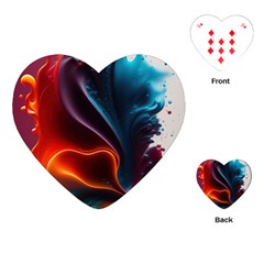 Ai Generated Swirl Splash Blaze Design Art Playing Cards Single Design (heart) by Ravend