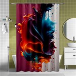 Ai Generated Swirl Splash Blaze Design Art Shower Curtain 48  x 72  (Small)  Curtain(48  X 72 ) - 42.18 x64.8  Curtain(48  X 72 )