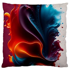 Ai Generated Swirl Splash Blaze Design Art Large Cushion Case (two Sides) by Ravend