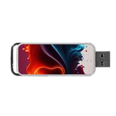 Ai Generated Swirl Splash Blaze Design Art Portable Usb Flash (one Side) by Ravend