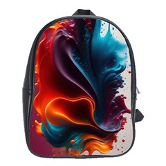 Ai Generated Swirl Splash Blaze Design Art School Bag (xl) by Ravend