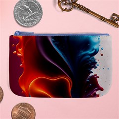 Ai Generated Swirl Splash Blaze Design Art Large Coin Purse by Ravend