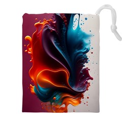 Ai Generated Swirl Splash Blaze Design Art Drawstring Pouch (5xl) by Ravend