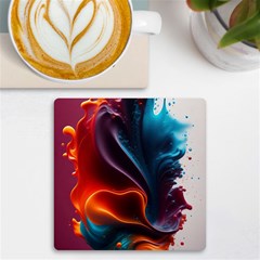 Ai Generated Swirl Splash Blaze Design Art Uv Print Square Tile Coaster  by Ravend