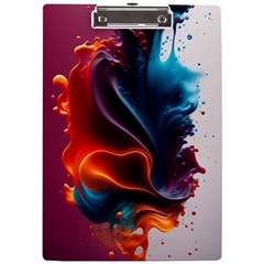 Ai Generated Swirl Splash Blaze Design Art A4 Acrylic Clipboard by Ravend