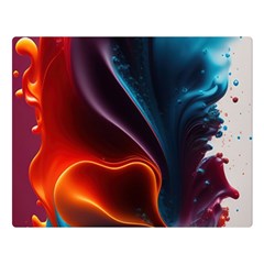 Ai Generated Swirl Splash Blaze Design Art One Side Premium Plush Fleece Blanket (large) by Ravend