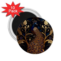 Peacock Plumage Bird Decorative Pattern Graceful 2 25  Magnets (10 Pack)  by Ravend