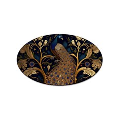 Peacock Plumage Bird Decorative Pattern Graceful Sticker (oval) by Ravend