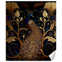 Peacock Plumage Bird Decorative Pattern Graceful Canvas 8  X 10  by Ravend