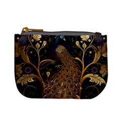 Peacock Plumage Bird Decorative Pattern Graceful Mini Coin Purse by Ravend