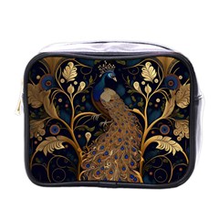 Peacock Plumage Bird Decorative Pattern Graceful Mini Toiletries Bag (one Side) by Ravend