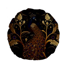 Peacock Plumage Bird Decorative Pattern Graceful Standard 15  Premium Round Cushions by Ravend