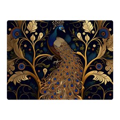 Peacock Plumage Bird Decorative Pattern Graceful Premium Plush Fleece Blanket (mini) by Ravend