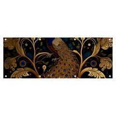 Peacock Plumage Bird Decorative Pattern Graceful Banner And Sign 8  X 3  by Ravend