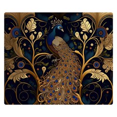 Peacock Plumage Bird Decorative Pattern Graceful One Side Premium Plush Fleece Blanket (small) by Ravend