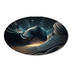 Ai Generated Swirl Space Design Fractal Light Oval Magnet