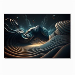 Ai Generated Swirl Space Design Fractal Light Postcard 4 x 6  (pkg Of 10) by Ravend