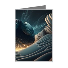 Ai Generated Swirl Space Design Fractal Light Mini Greeting Card