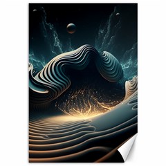 Ai Generated Swirl Space Design Fractal Light Canvas 12  x 18 