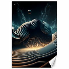 Ai Generated Swirl Space Design Fractal Light Canvas 20  X 30  by Ravend