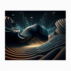 Ai Generated Swirl Space Design Fractal Light Small Glasses Cloth (2 Sides)