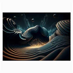 Ai Generated Swirl Space Design Fractal Light Large Glasses Cloth (2 Sides)