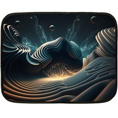 Ai Generated Swirl Space Design Fractal Light One Side Fleece Blanket (mini) by Ravend